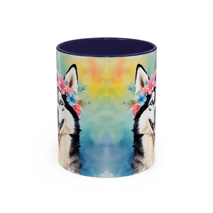 Husky 01 Accent Coffee Mug - Dog Lover Gift