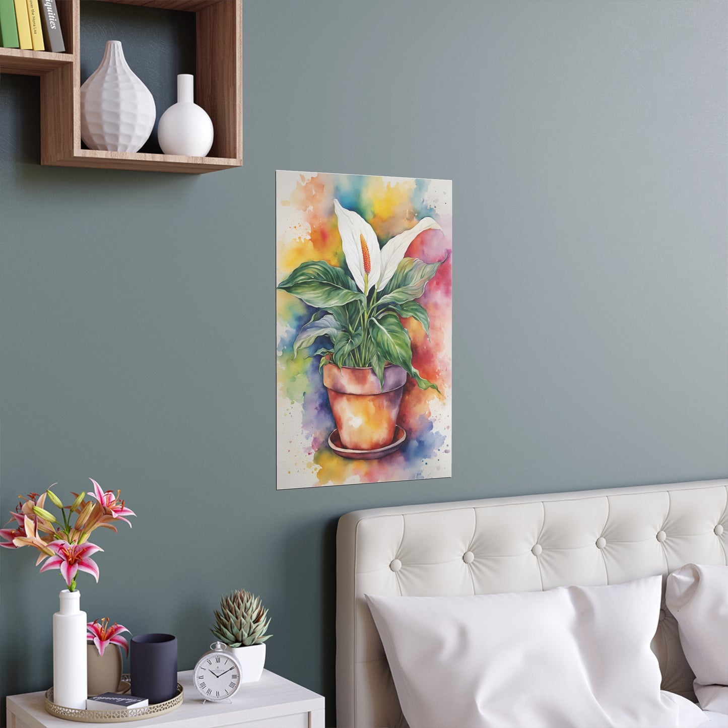 Multicolored Pot Plant 17 Indoor and Outdoor Silk Poster