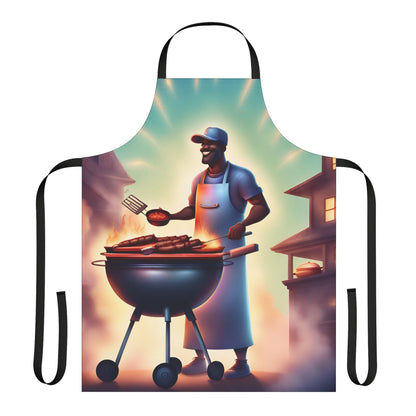 King of the BBQ 1 Apron, 5 Color Straps (AOP)