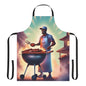 King of the BBQ 1 Apron, 5 Color Straps (AOP)