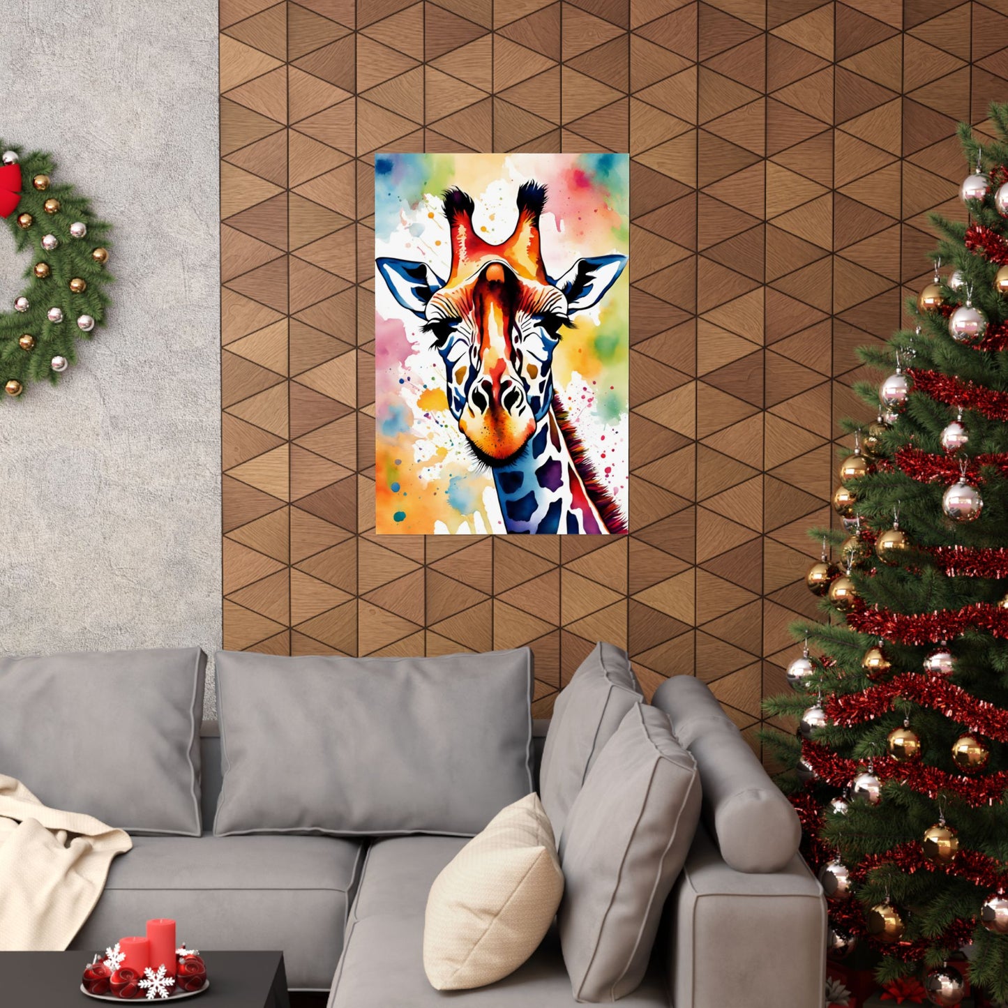 Multicolored Giraffe 04 Matte Vertical Poster