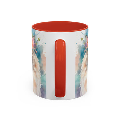 Floral Siamese Cat 01 Accent Coffee Mug - 11oz Perfect for Cat Lovers & Gifts