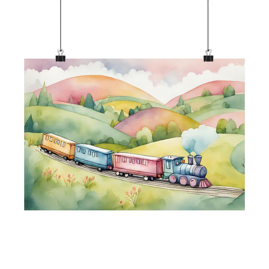 Nursery Choo Choo Train 1 Matte Horizontal Posters