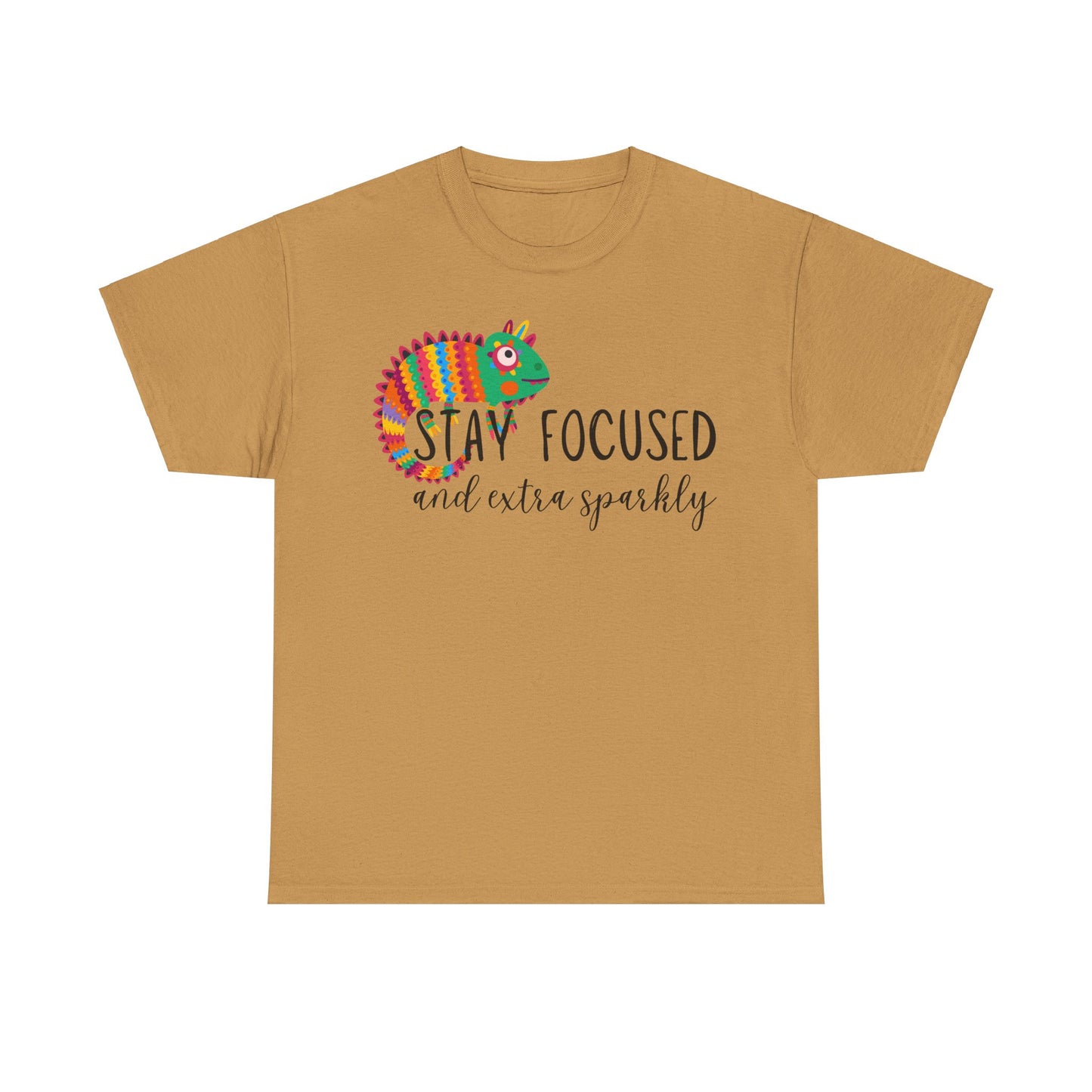 Stay Focused And Extra Sparkly Unisex Heavy Cotton Tee