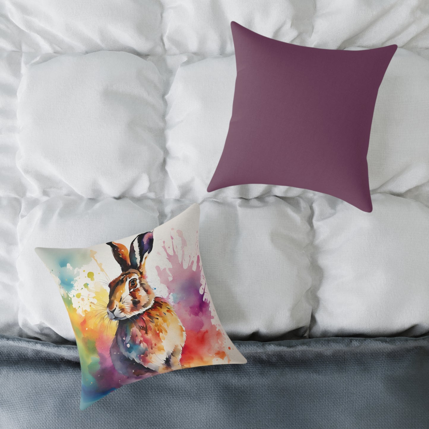Hare 04 Poly Pillow - Natures Beauty Design