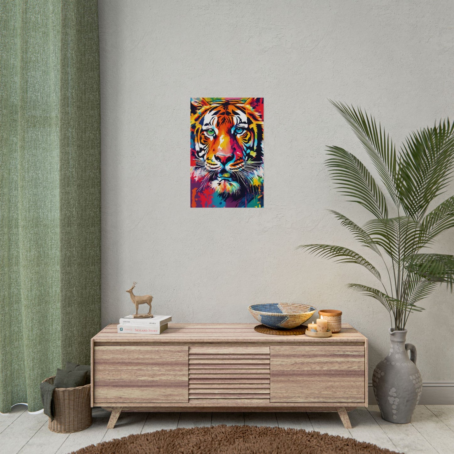 Multicolored Tiger 4 Matte Vertical Poster
