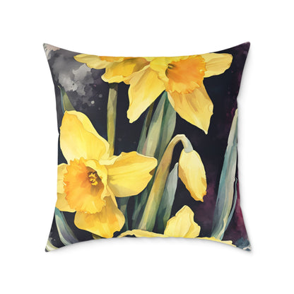 Daffodils 01 Poly Pillow - Natures Beauty Design