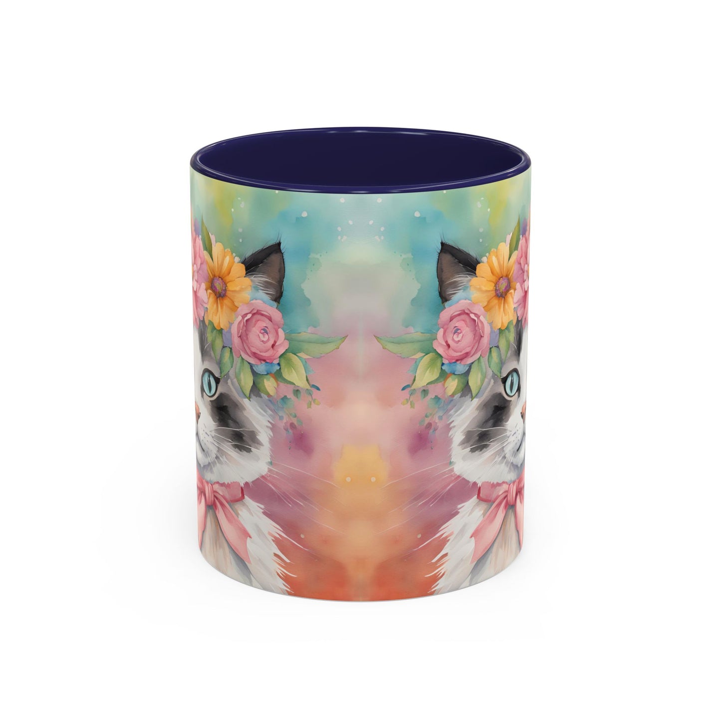 Floral Rag Doll Cat 04 Accent Coffee Mug - 11oz Perfect for Cat Lovers & Gifts