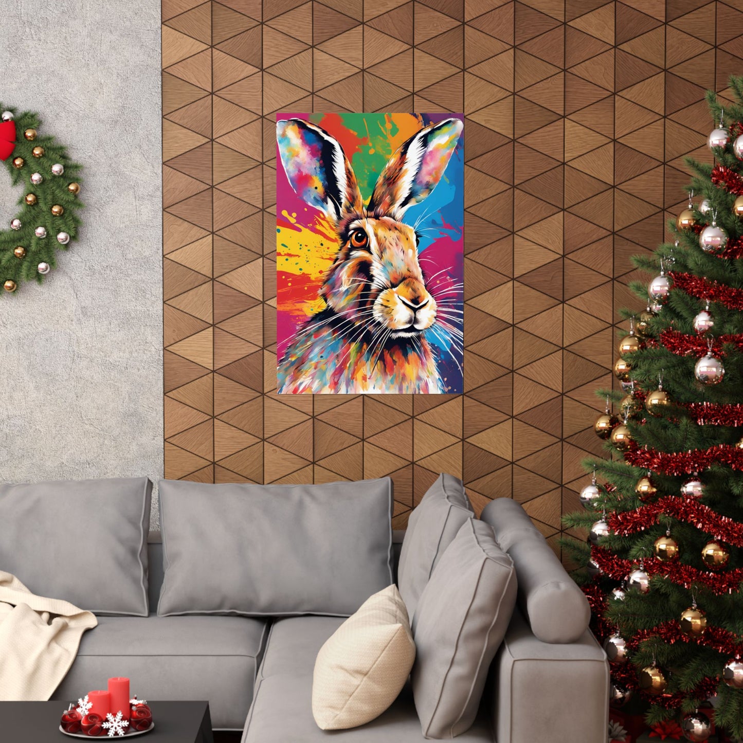 Multicolored Hare 3 Matte Vertical Poster