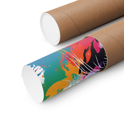 Multicolored Tiger 1 Matte Vertical Poster