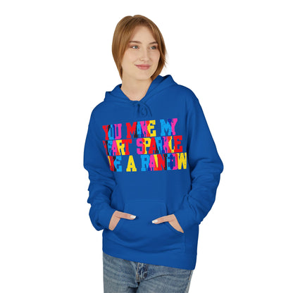 You Make My Heart Sparkle Like A Rainbow Unisex Valentines Hoodie