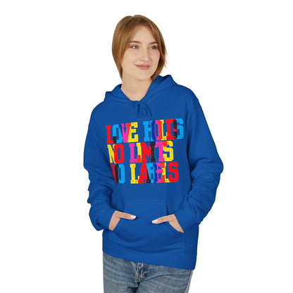 Love Holds No Limits No Labels Unisex Valentines Hoodie