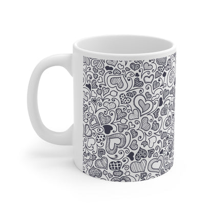 Doodle Love Valentines Mug Ceramic 11oz