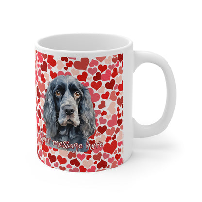 Personalized Pet Lovers Blue Roan Cocker Spaniel Valentines Mug Ceramic 11oz