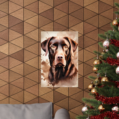 Dogs Chocolate Labrador 01 Matte Vertical Poster