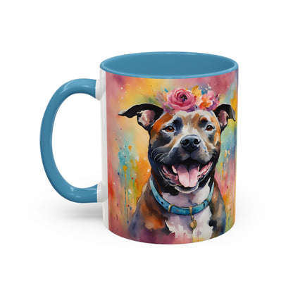 Staffordshire Bull Terrier 04 Accent Coffee Mug - Dog Lover Gift
