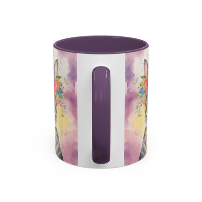 Floral Tabby Cat 02 Accent Coffee Mug - 11oz Perfect for Cat Lovers & Gifts