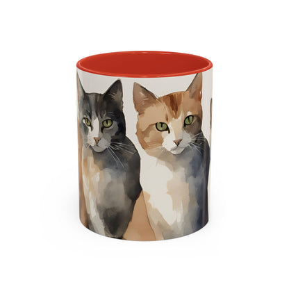 Kitties in a Row 2 Accent Mug 11oz