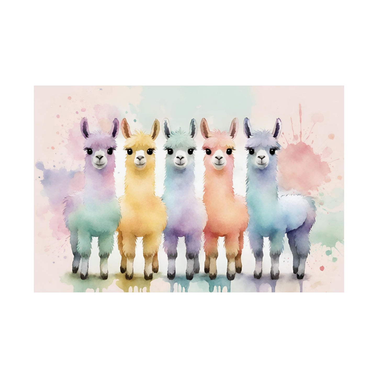 Nursery Llamas 4 Matte Horizontal Posters
