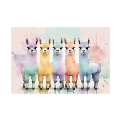 Nursery Llamas 4 Matte Horizontal Posters