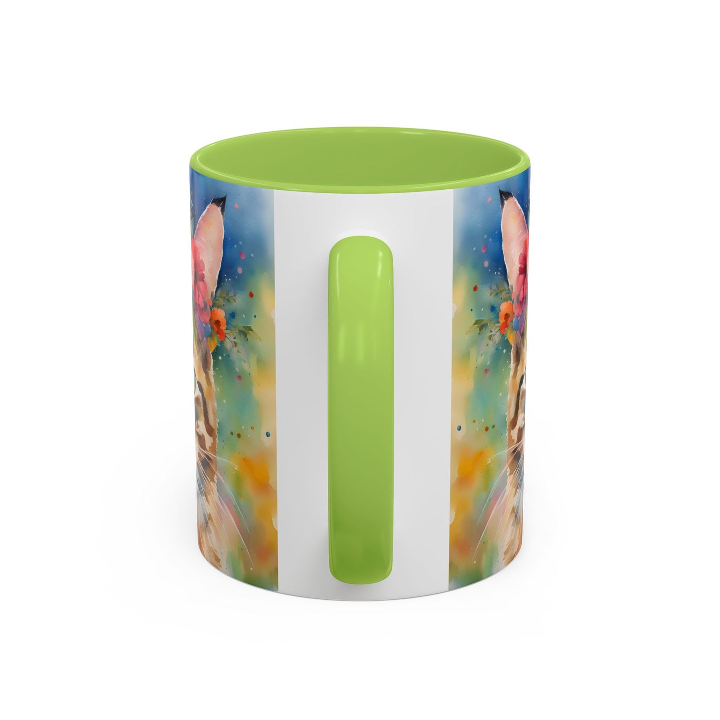 Floral Tabby Cat 04 Accent Coffee Mug - 11oz Perfect for Cat Lovers & Gifts