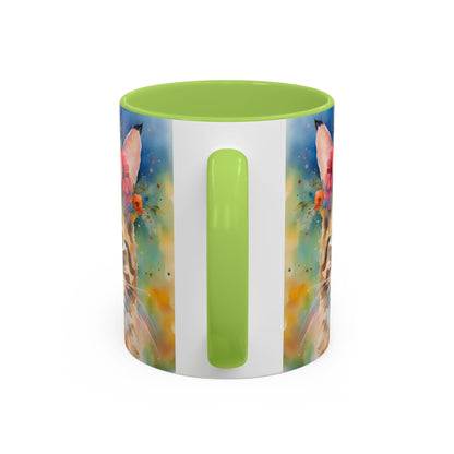 Floral Tabby Cat 04 Accent Coffee Mug - 11oz Perfect for Cat Lovers & Gifts