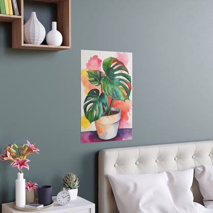 Multicolored Pot Plant 14 Indoor and Outdoor Silk Poster