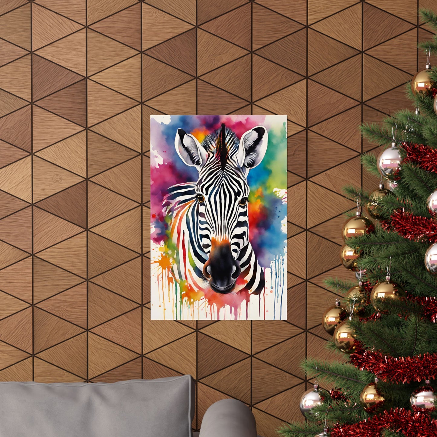 Multicolored Zebra 3 Matte Vertical Poster