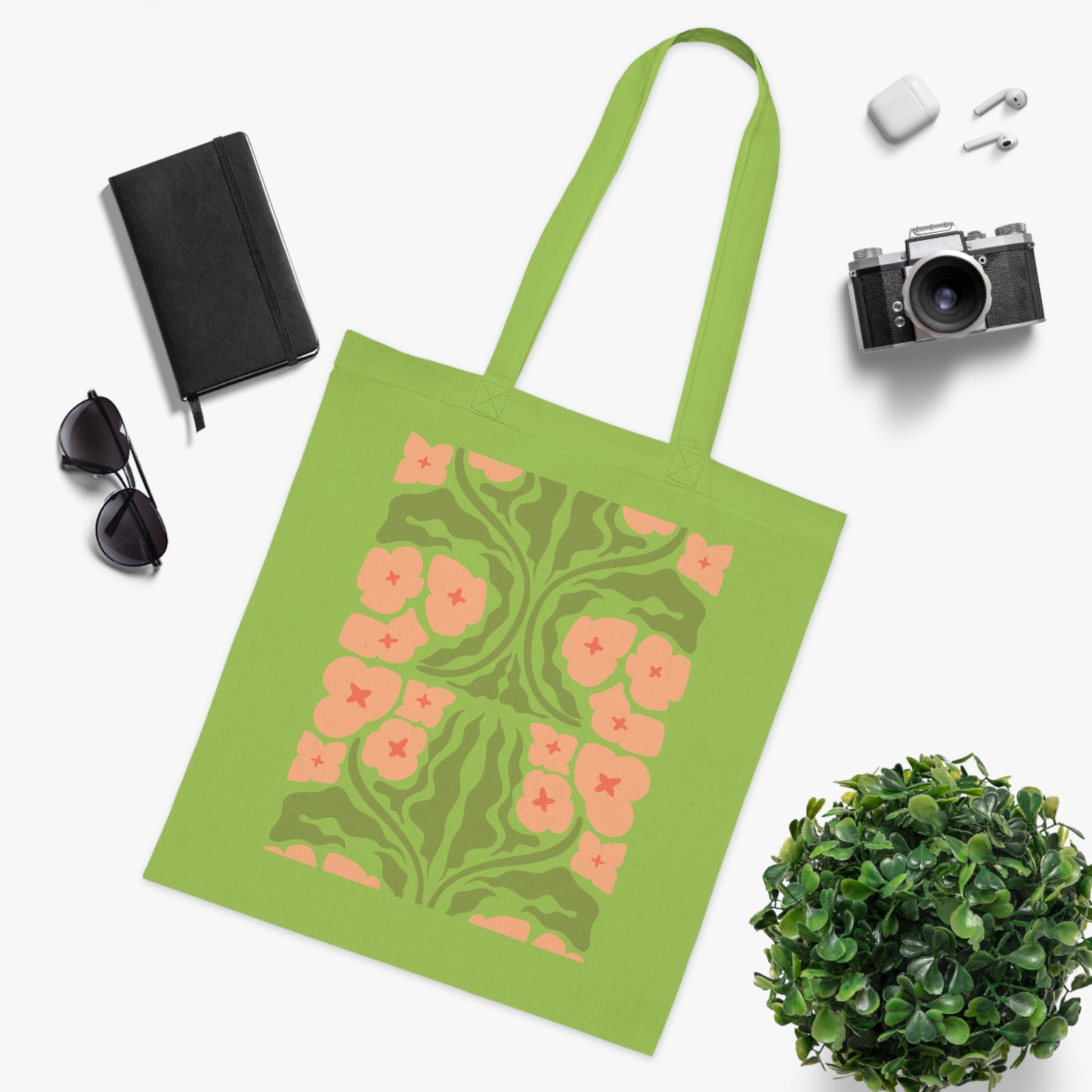 Abstract flowers 03 Cotton Tote