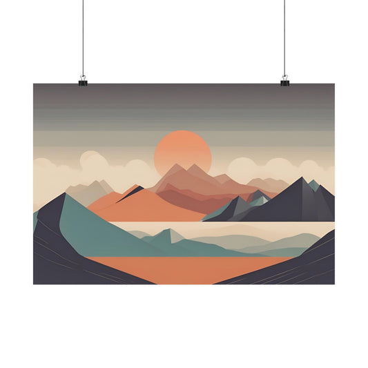 Retro mountains 2 Matte Horizontal Posters