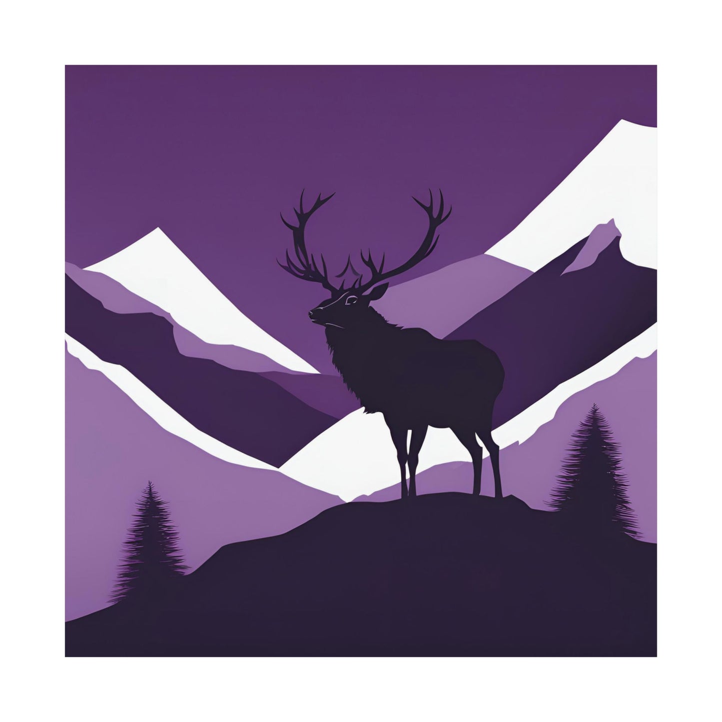 Lone Collection Stag 6 Matte Square Posters