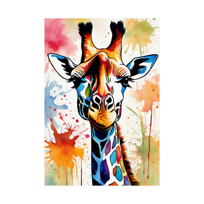 Multicolored Giraffe 03 Matte Vertical Poster