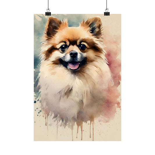 Dogs Pomeranian 03 Matte Vertical Poster
