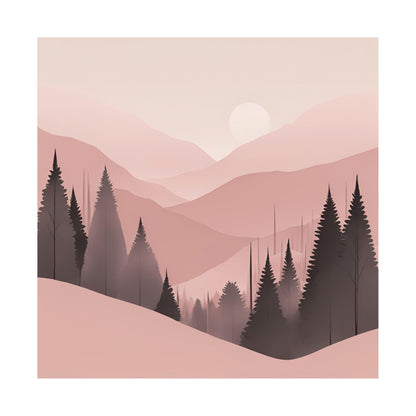 Lonely Forest Pink 4 Matte Square Posters