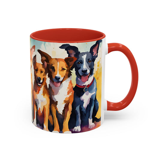 Multicoloured Doggies 11 Accent Mug 11oz