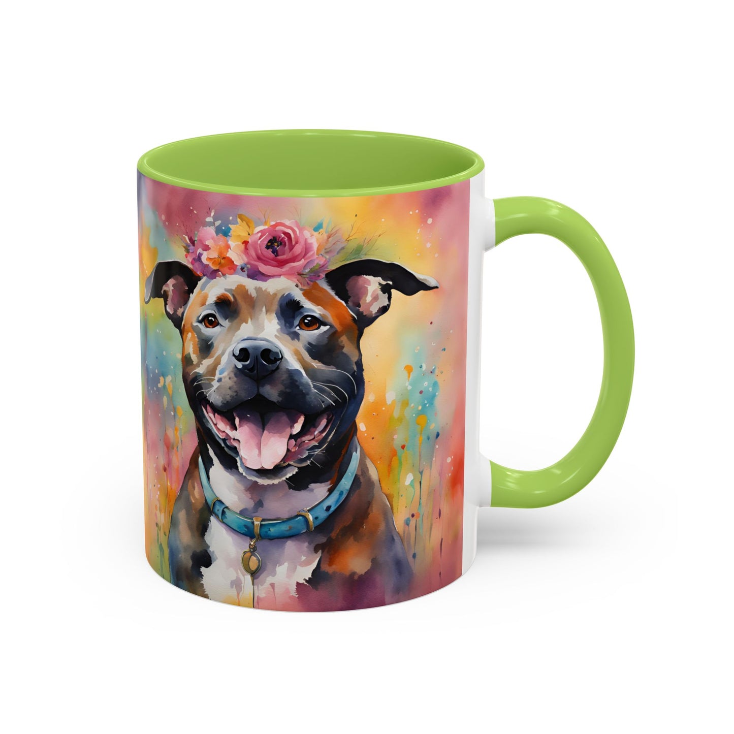 Staffordshire Bull Terrier 04 Accent Coffee Mug - Dog Lover Gift