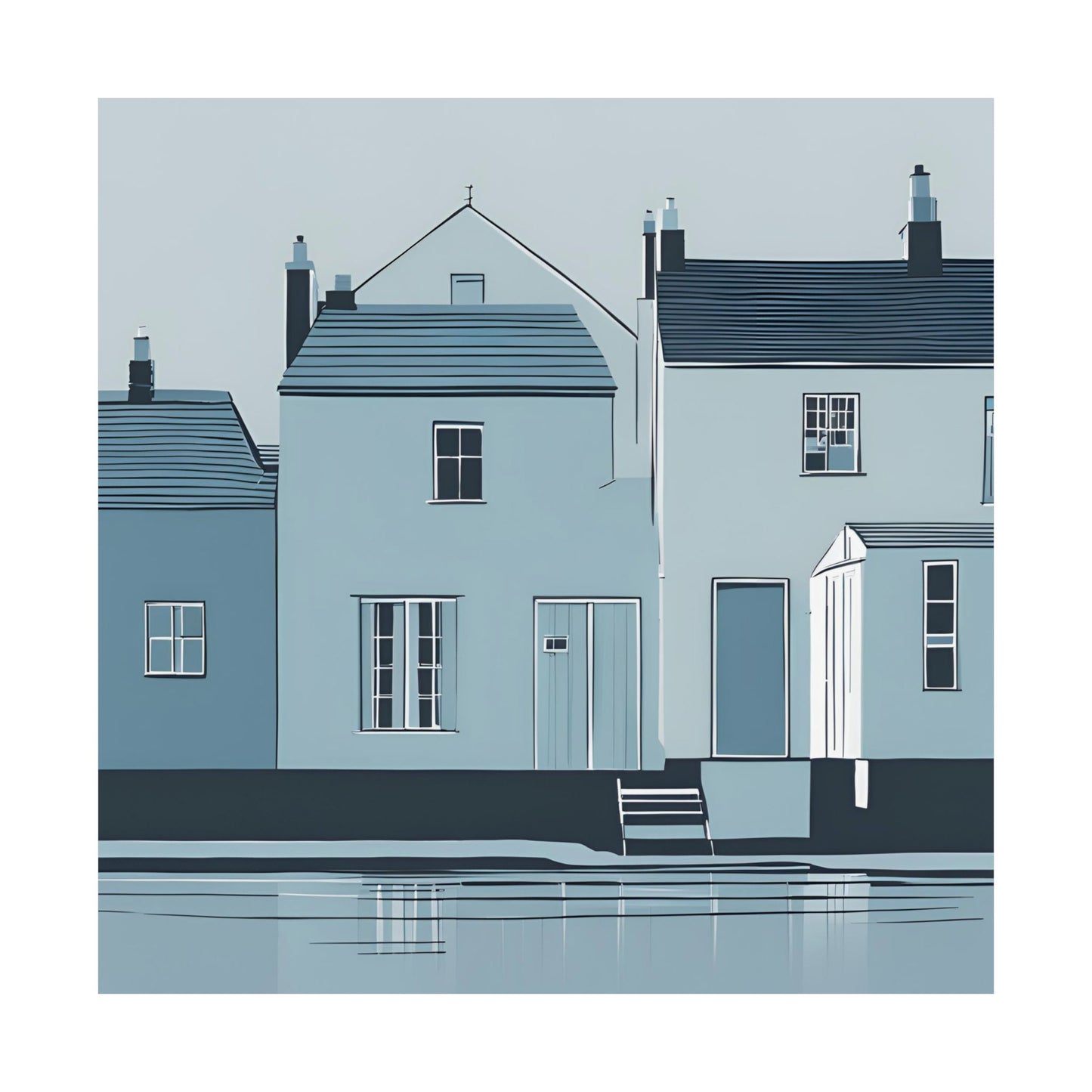 By The Sea Blue 1 Matte Square Posters