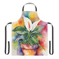 Multicolored Pot Plant 3 Adult Apron (AOP)