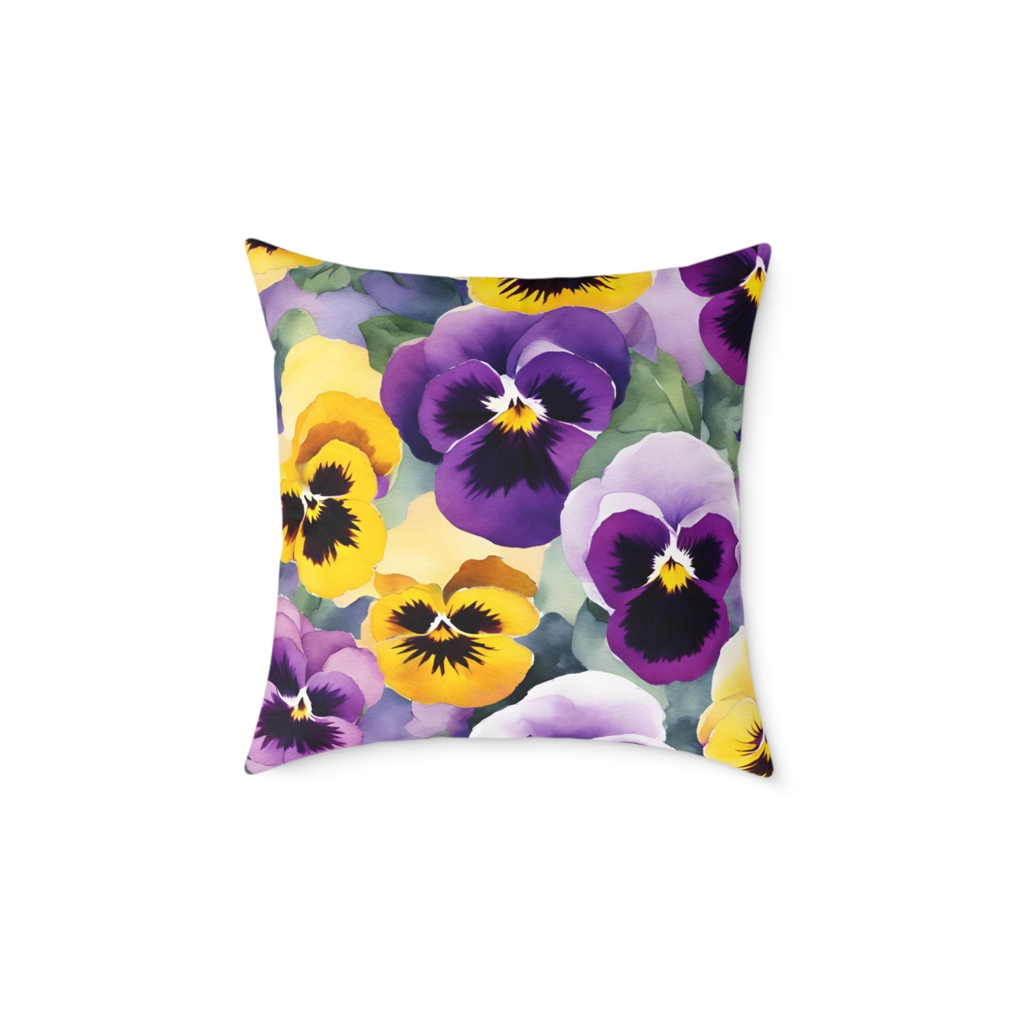 Pansies 01 Poly Pillow - Natures Beauty Design