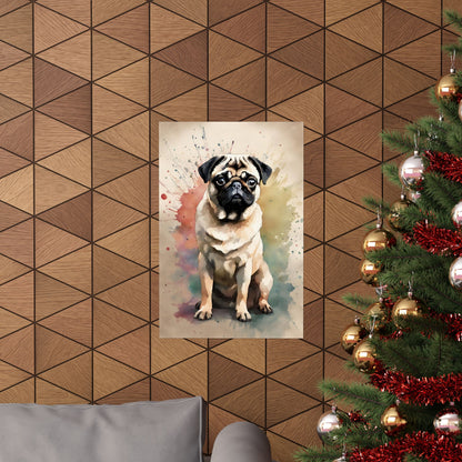 Dogs Pug 04 Matte Vertical Poster