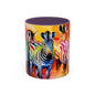 Multicoloured Zebra 3 Accent Mug 11oz