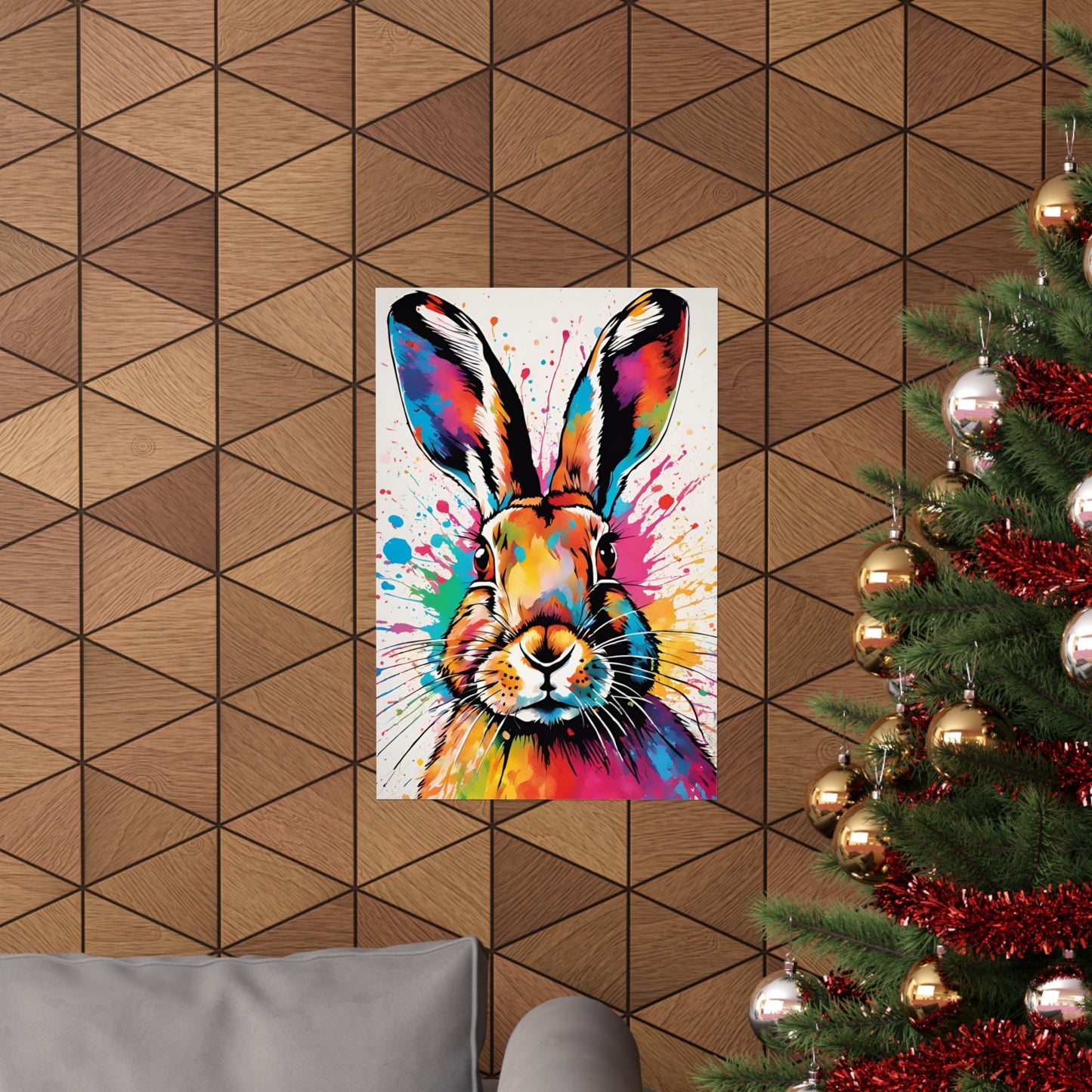 Multicolored Hare 2 Matte Vertical Poster