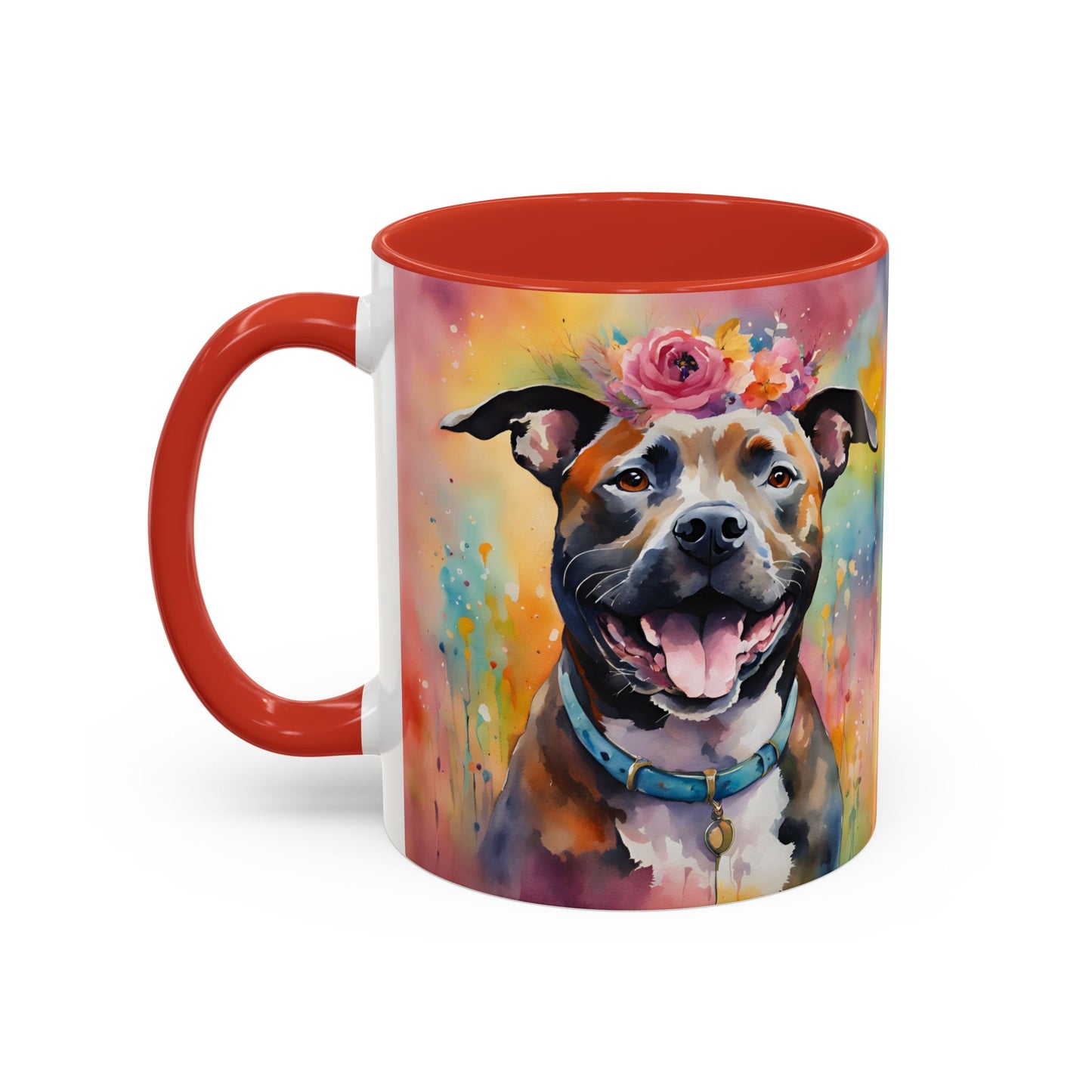 Staffordshire Bull Terrier 04 Accent Coffee Mug - Dog Lover Gift