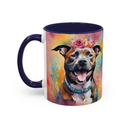 Staffordshire Bull Terrier 04 Accent Coffee Mug - Dog Lover Gift