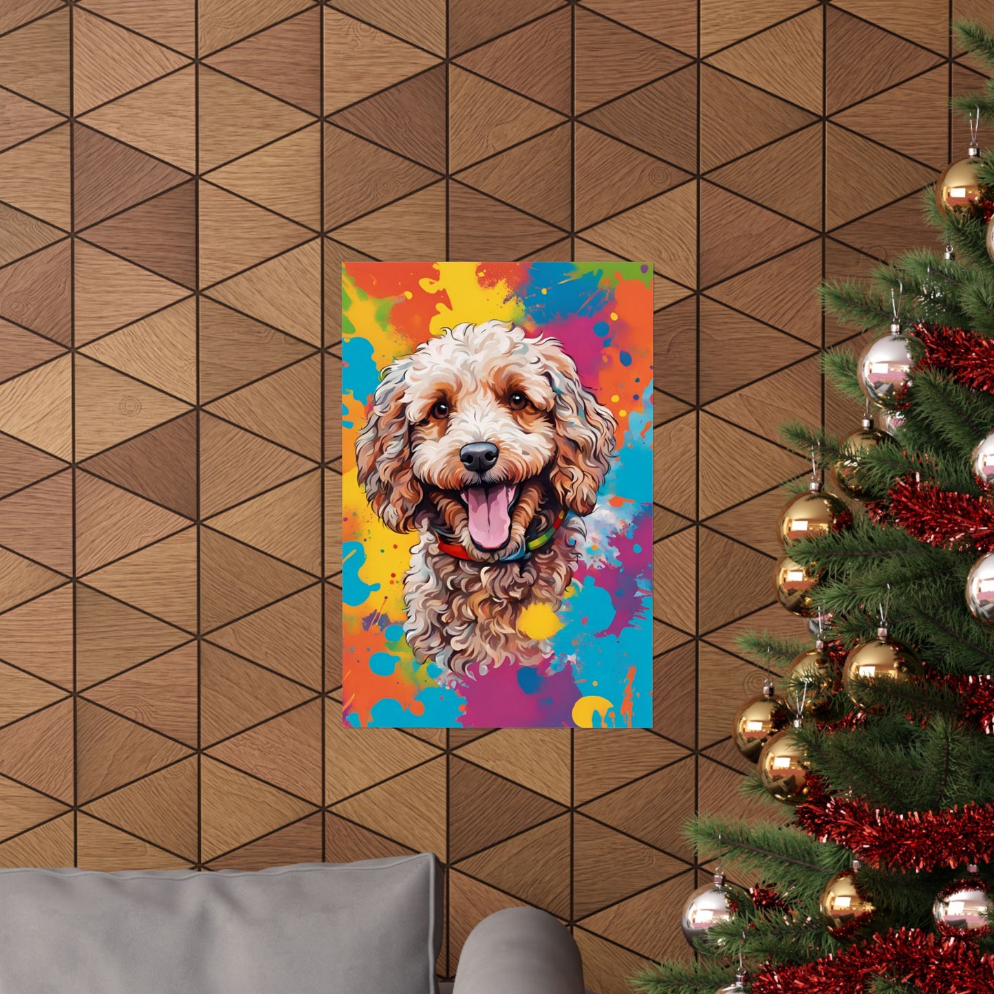 Multicolored Cockerpoo 3 Matte Vertical Poster