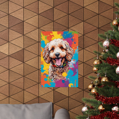 Multicolored Cockerpoo 3 Matte Vertical Poster