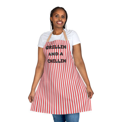 Grillin And A Chillin Apron, Cooking Pun