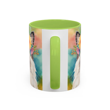 Floral Rag Doll Cat 01 Accent Coffee Mug - 11oz Perfect for Cat Lovers & Gifts