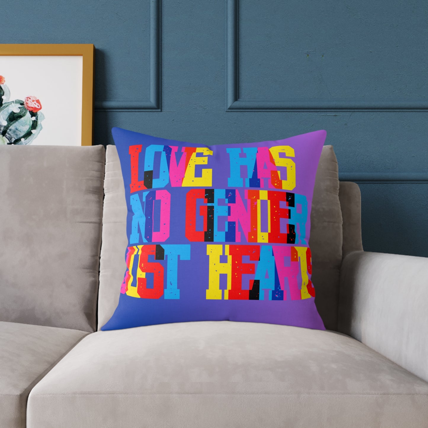 Love Has No Gender Just Hearts Poly Pillow