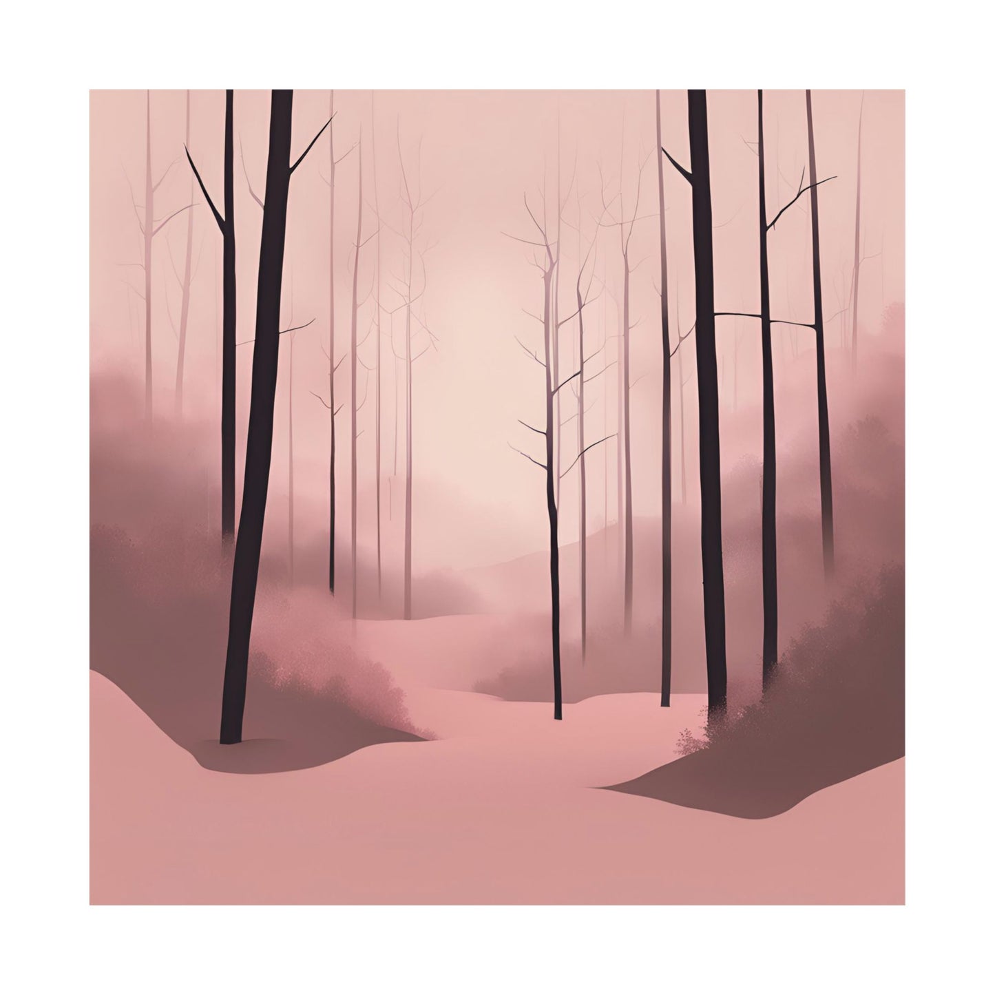 Lonely Forest Pink 6 Matte Square Posters